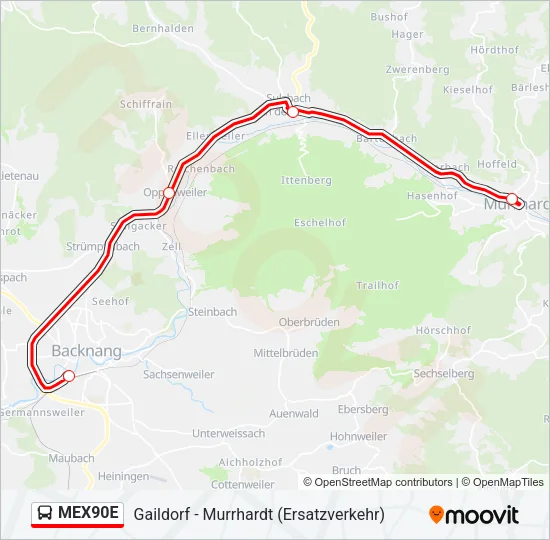 MEX90E Bus Line Map