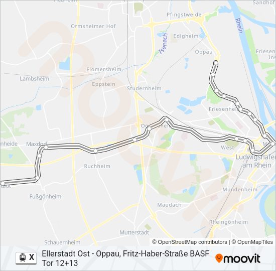 X Light Rail Line Map