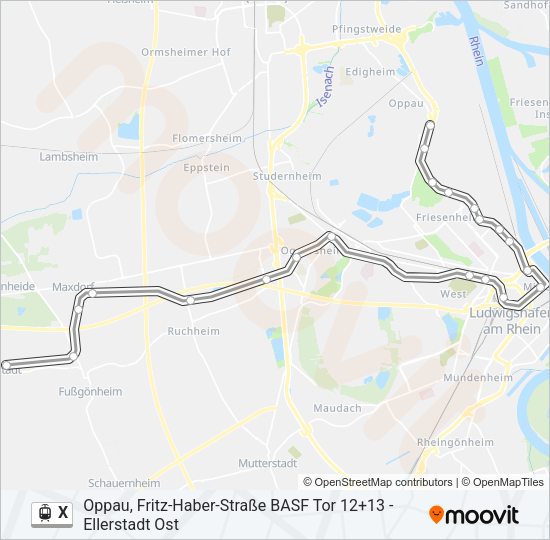 X Light Rail Line Map