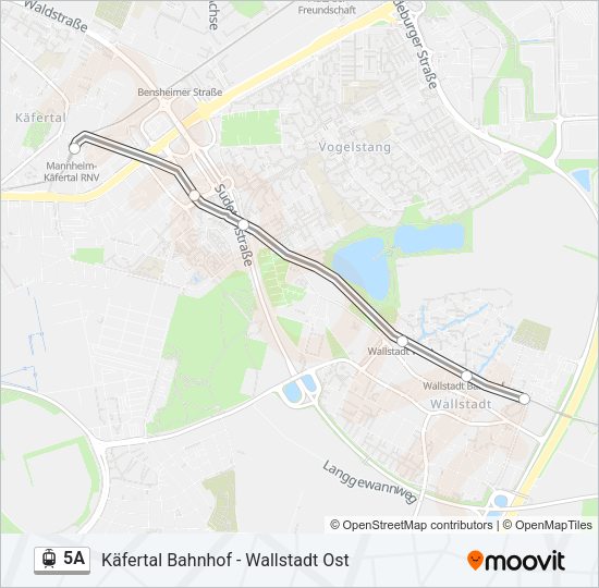Трамвай 5A: карта маршрута