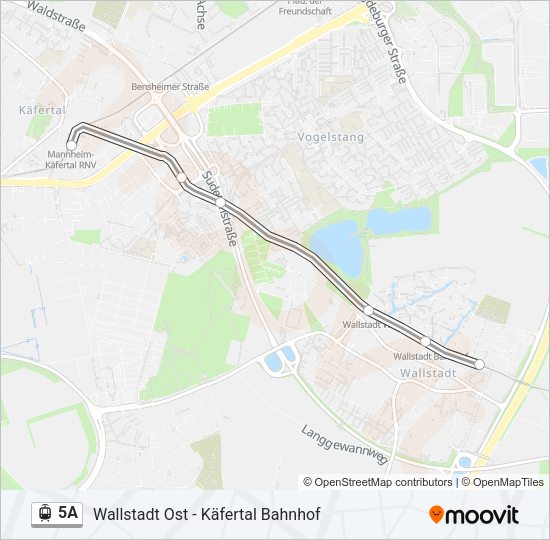 Трамвай 5A: карта маршрута