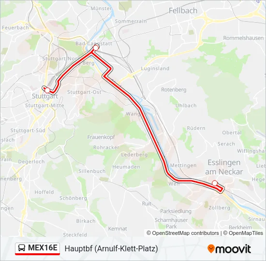 MEX16E Bus Line Map
