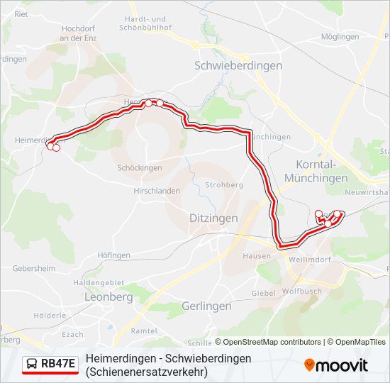 RB47E Bus Line Map