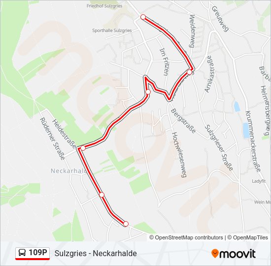 109P Bus Line Map