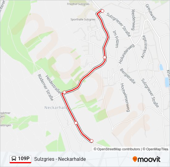 109P Bus Line Map