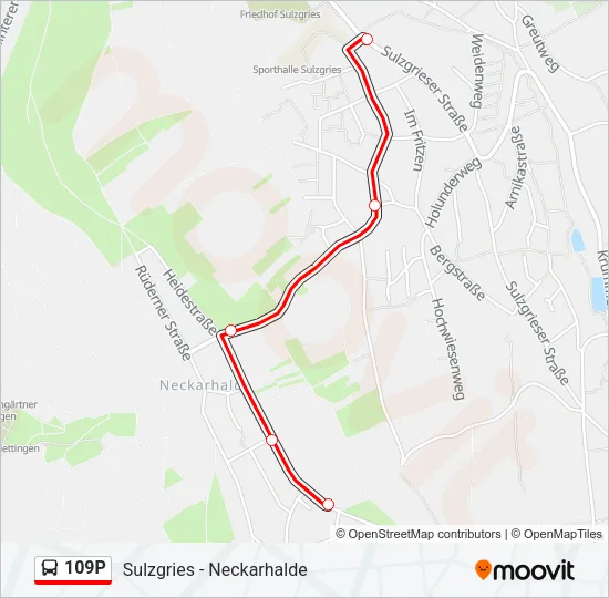 109P Bus Line Map