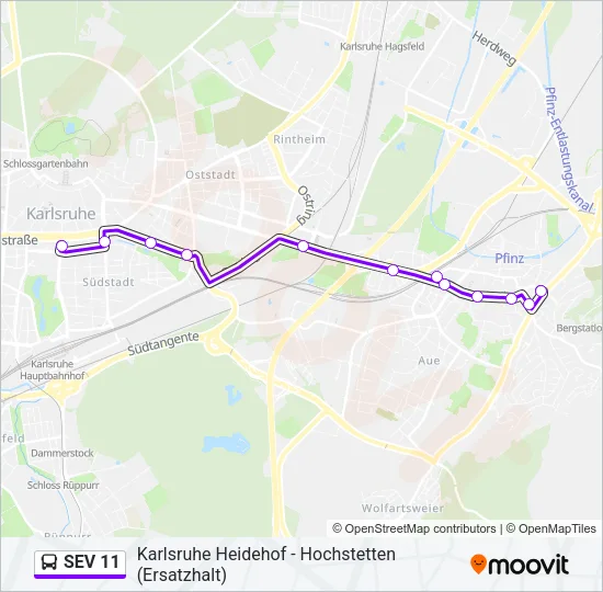 SEV 11 Bus Line Map