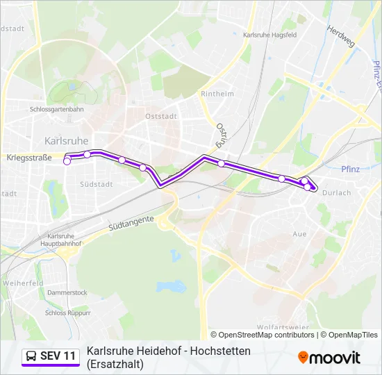 SEV 11 Bus Line Map