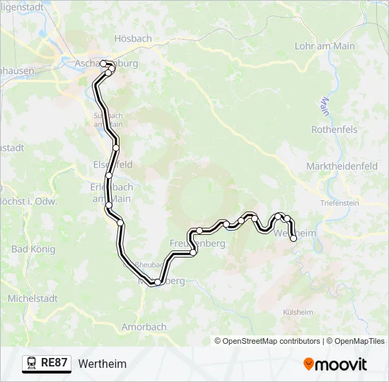 RE87 Train Line Map