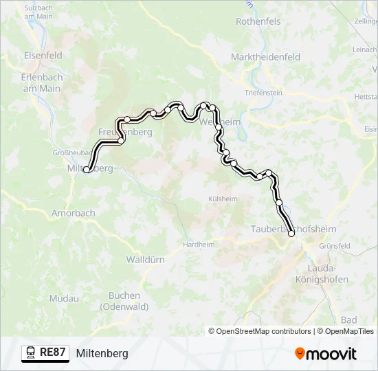 RE87 Train Line Map