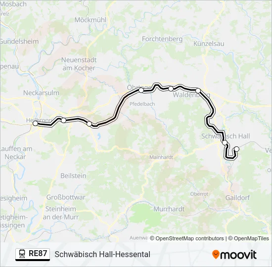 RE87 Train Line Map