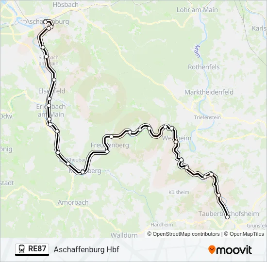 RE87 Train Line Map