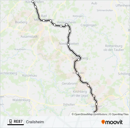 RE87 Train Line Map