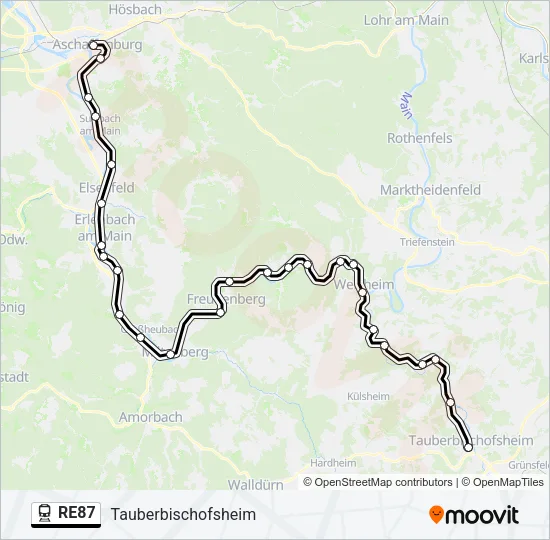 RE87 Train Line Map