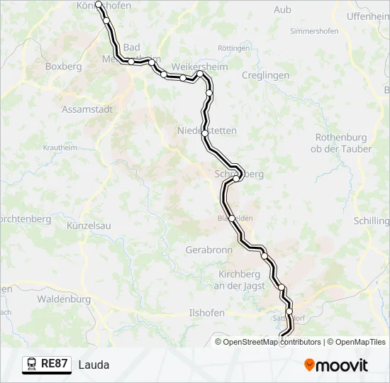RE87 Train Line Map