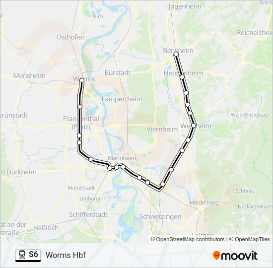 S6 Train Line Map