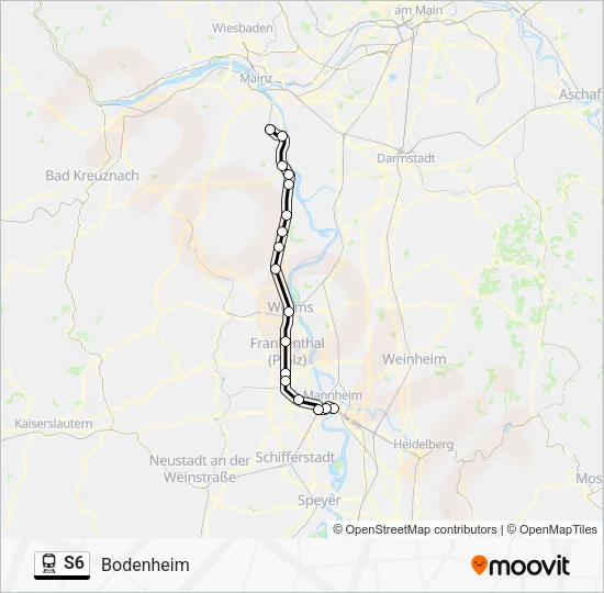 Поезд S6: карта маршрута