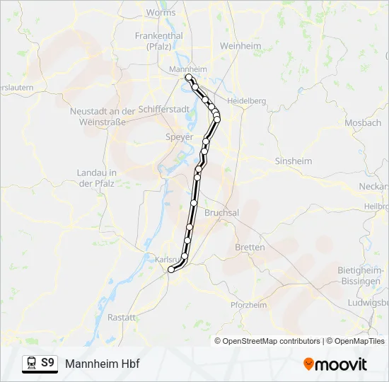 S9 Train Line Map