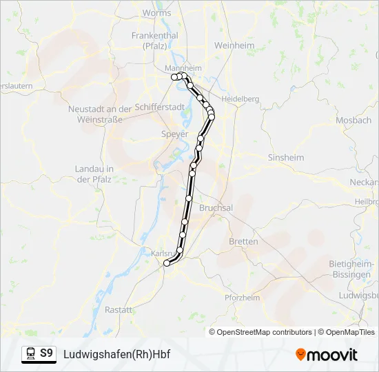 S9 Train Line Map