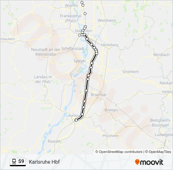 S9 Train Line Map