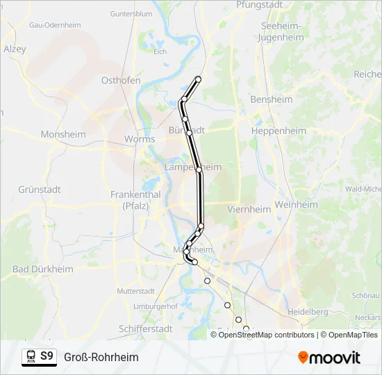 S9 Train Line Map