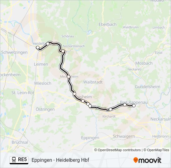 RE5 Train Line Map