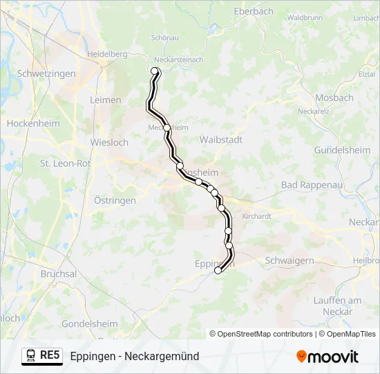 RE5 Train Line Map
