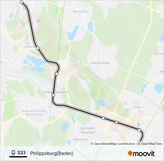 Bahnlinie S33 Karte