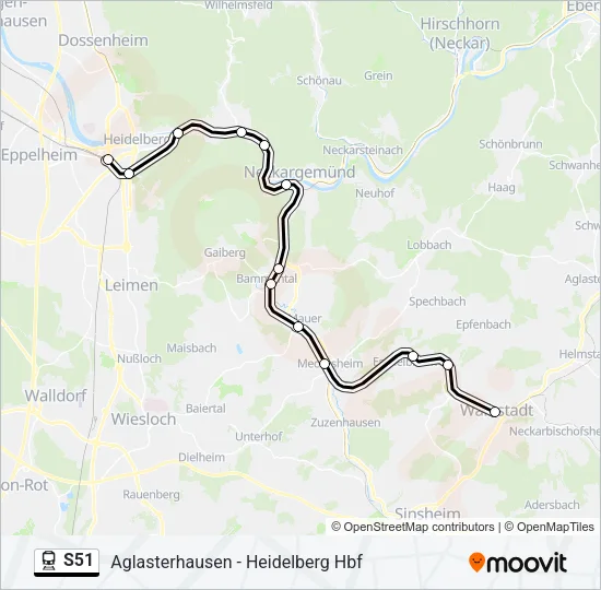 S51 Train Line Map