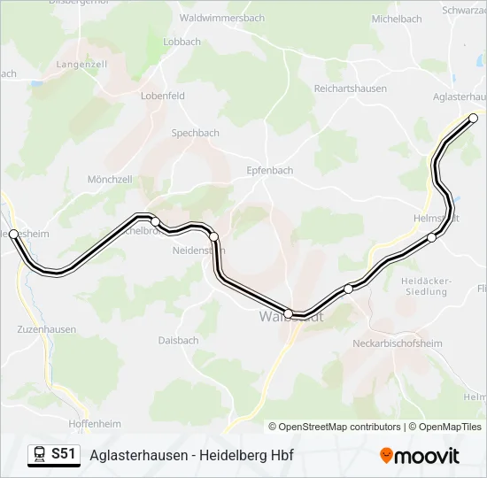 S51 Train Line Map