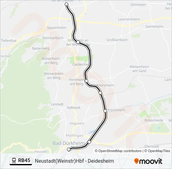 Bahnlinie RB45 Karte