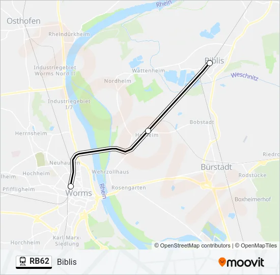 RB62 Train Line Map