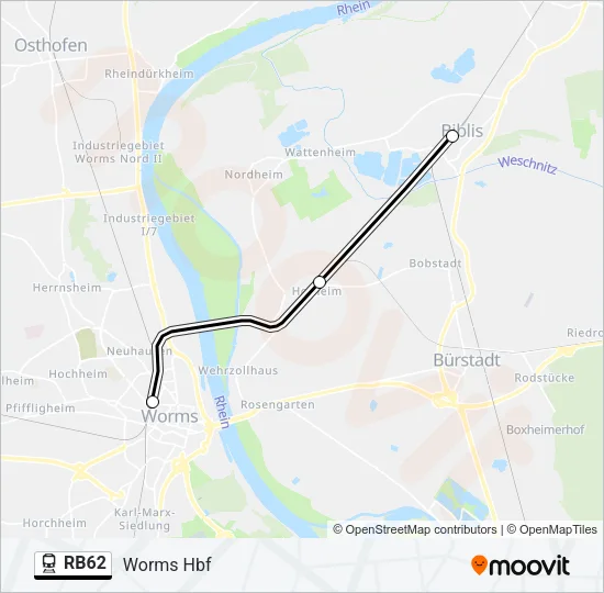RB62 Train Line Map