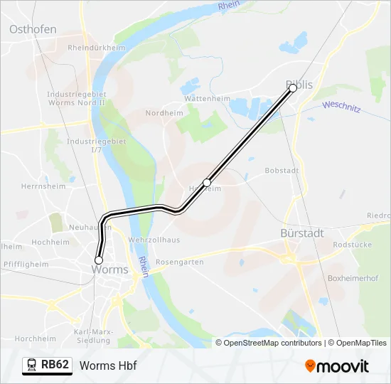 RB62 Train Line Map