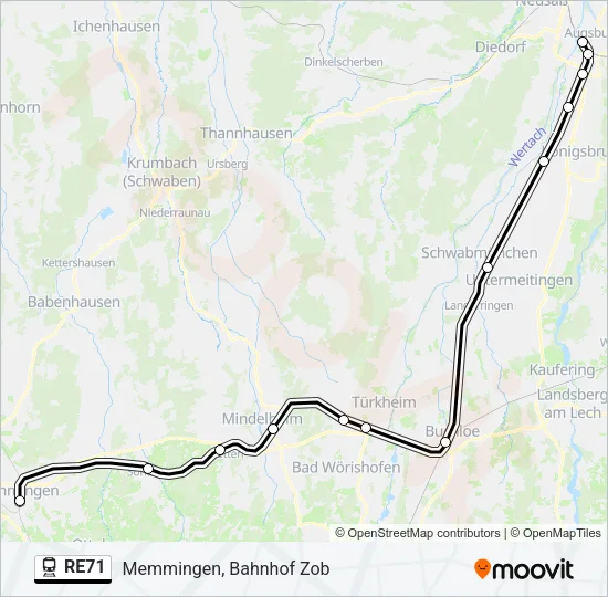 RE71 Train Line Map