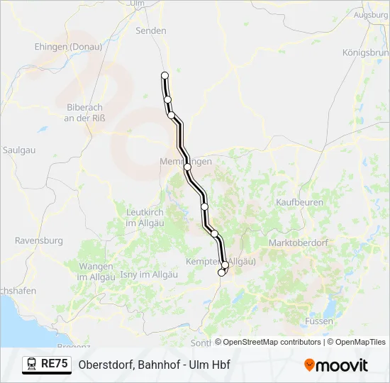 RE75 Train Line Map