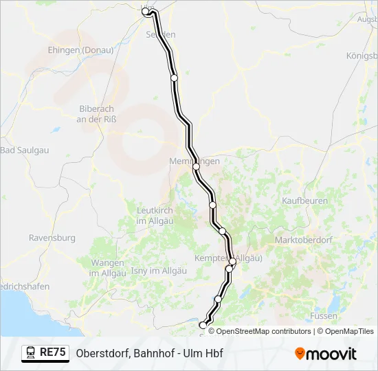 RE75 Train Line Map