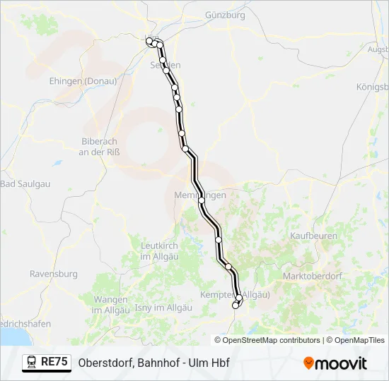 RE75 Train Line Map