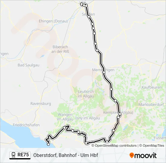 RE75 Train Line Map