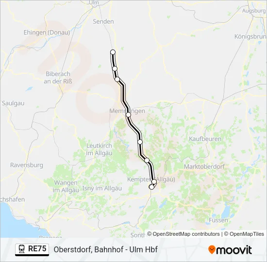 RE75 Train Line Map