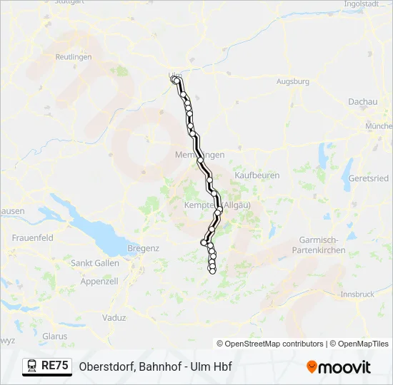 RE75 Train Line Map