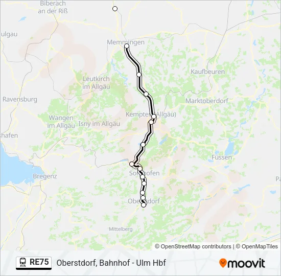RE75 Train Line Map