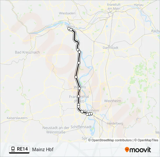 RE14 Train Line Map