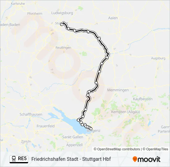 Bahnlinie RE5 Karte
