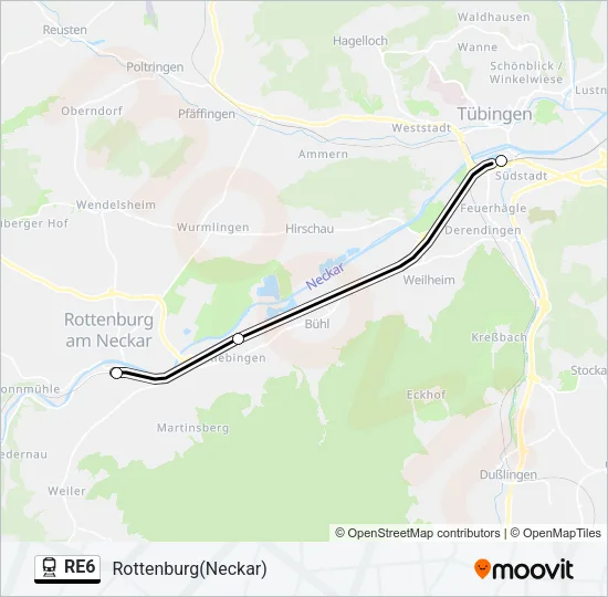 RE6 Train Line Map
