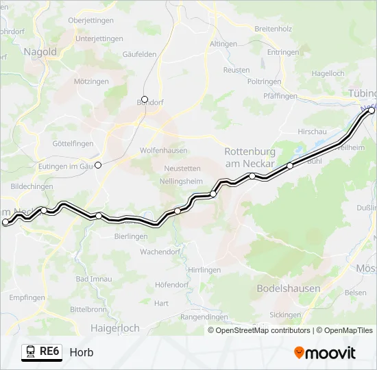 RE6 Train Line Map