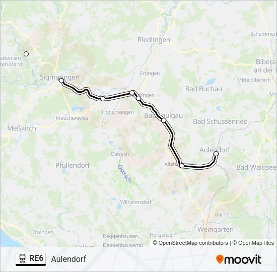 RE6 Train Line Map