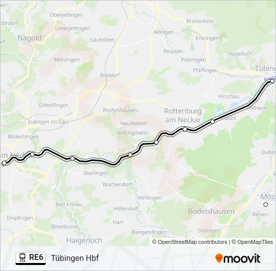 RE6 Train Line Map