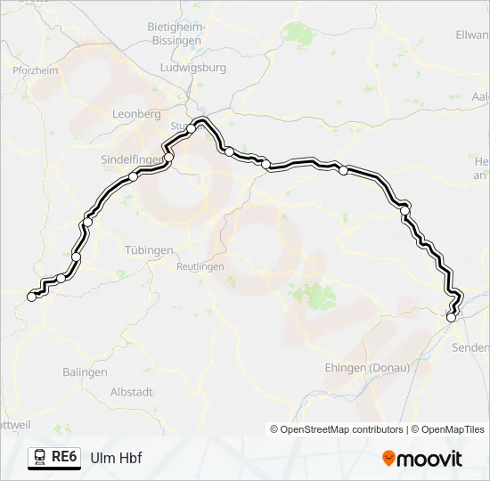 RE6 Train Line Map