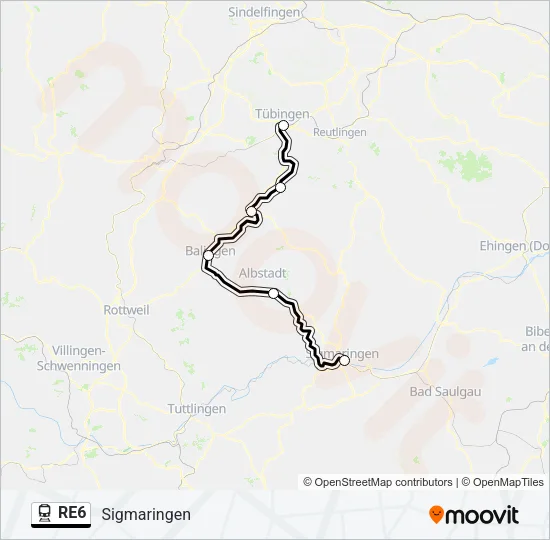 RE6 Train Line Map